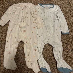 Two Neutral Footie Sleepers -9mon